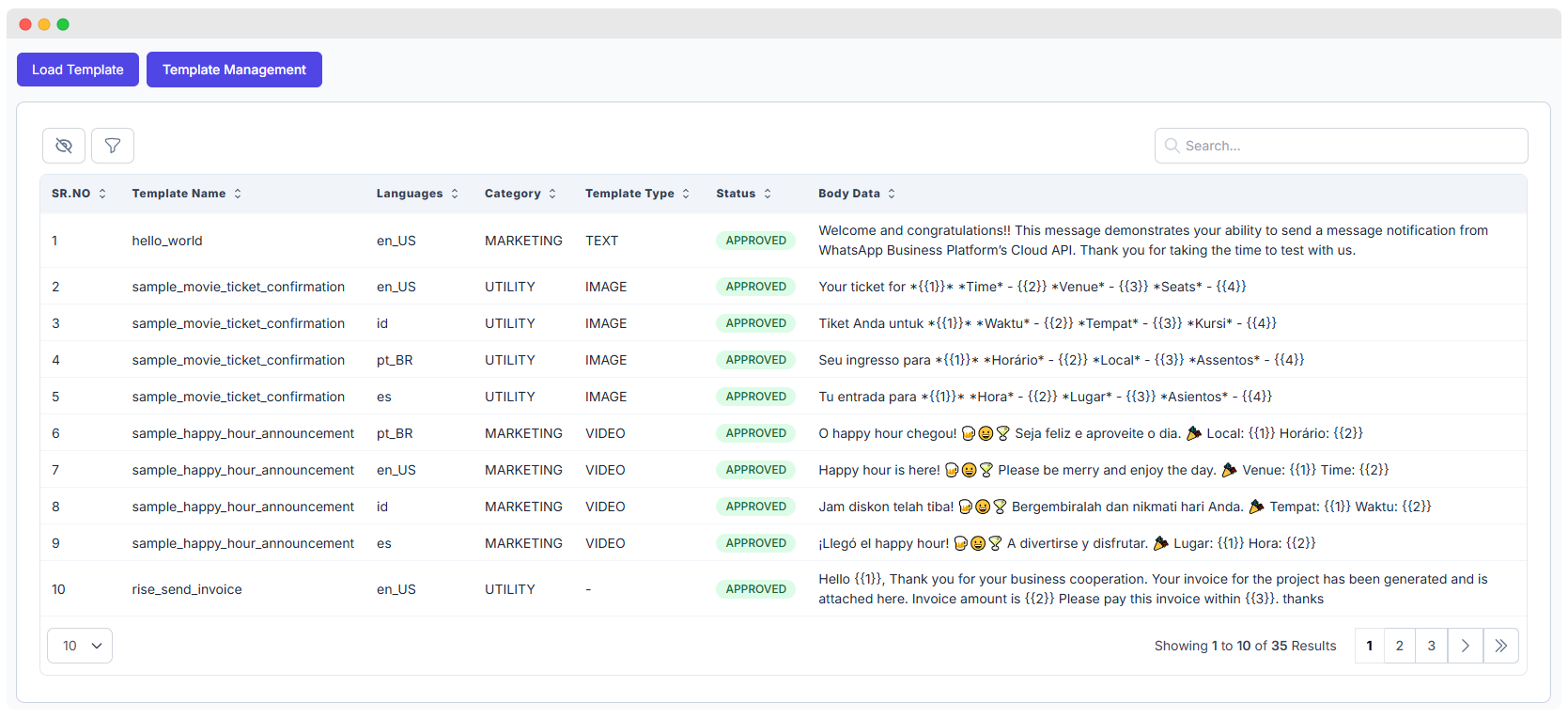 Create New Template Bot Form